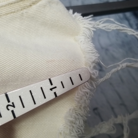 RIO Stephen Mardon SZ 11 JRS  Shorts Cream 90's Distressed High Waist Denim VTG - Picture 5 of 13